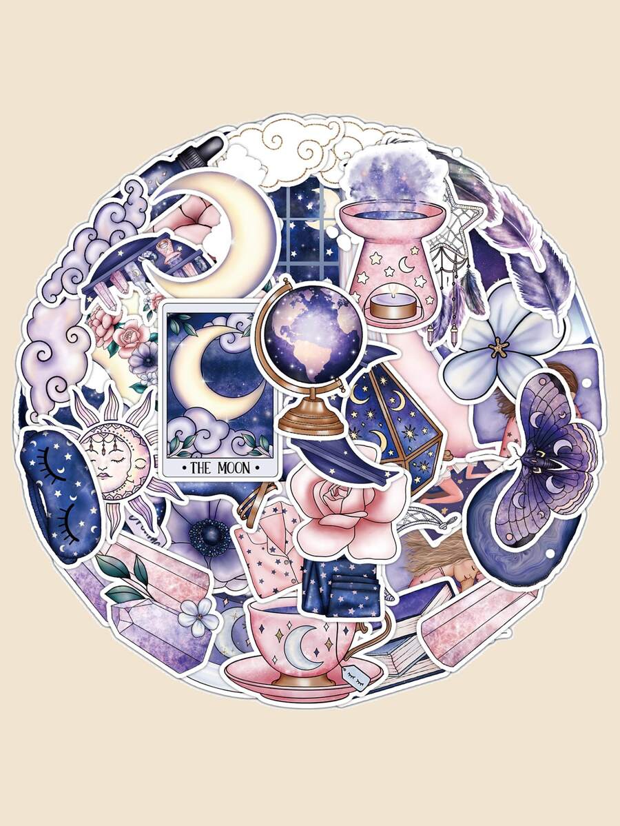 สติ๊กเกอร์ คละแบบ 50 ชิ้น - สีม่วง - ดู 1