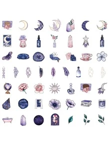 สติ๊กเกอร์ คละแบบ 50 ชิ้น - สีม่วง - ดู 4