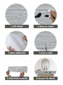 1 pieza Adhesivo de piso de PVC resistente al agua y antideslizante, con patrón de madera moderna, baldosa autoadhesiva para el hogar, adhesivos, vinilos decorativos para paredes, artículos de decoración de primavera para refrescar tu hogar, adhesivos de decoración Rama - Gris Claro - Ver 8