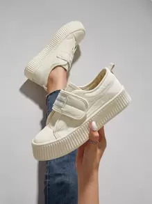 字母圖案魔術貼板鞋 - 白色 - 查看 5