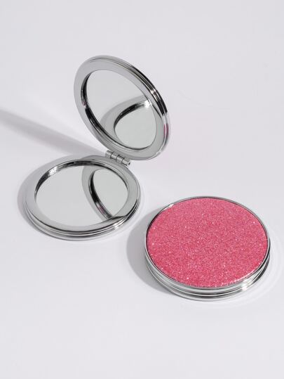 可折叠口袋化妆镜，1个闪亮圆形双面迷你化妆镜，女士旅行便携镜，送给妈妈、妻子、姐妹、少女、朋友的礼物，小型梳妆镜，客厅、卧室、浴室家居装饰，旅行用品，婚礼、派对、生日，送给男士、父母、挚友、老师的礼物，新年礼物，配饰，趣味礼物，化妆品，便宜，房间装饰，梳妆台，旅行，卧室，化妆配件，镜子，梳妆镜，便宜，圣诞礼物，化妆品，化妆工具，便宜货，礼物，女士礼物，圣诞礼物