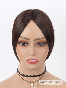 liangyuan Short Straight Synthetic Hair Bangs - Brown - View 2