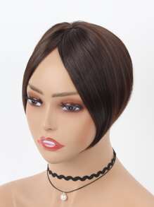 liangyuan Short Straight Synthetic Hair Bangs - Brown - View 3