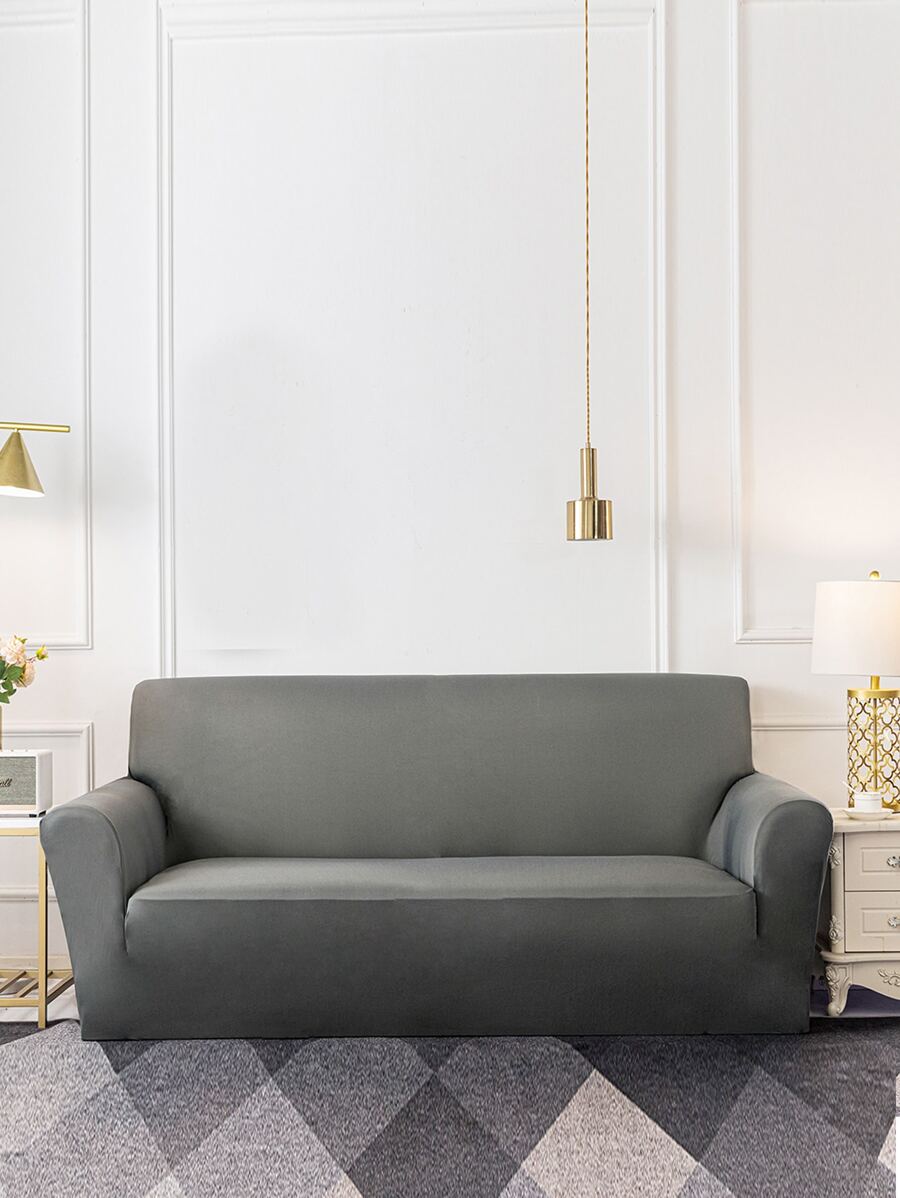 1入組灰色沙發套極簡主義滌綸彈力沙發套適用於沙發四季皆宜 - 灰色 - 查看 1