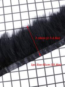 1pc Black Sewing Decoration, Modern Feather Sewing Ribbon Decoration For DIY - Black - View 2