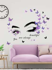 1 Bộ nhãn dán tường trang trí phòng theo chủ đề bướm đẹp - Nhiều màu - Xem 3