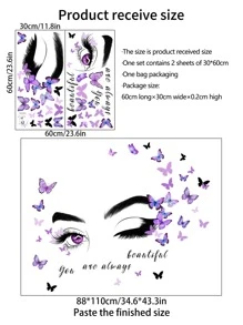 1 Bộ nhãn dán tường trang trí phòng theo chủ đề bướm đẹp - Nhiều màu - Xem 5