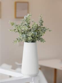 1pc Plastic Flower Vase, Minimalist White Vase For Flower - White - View 5