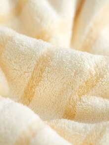 1pc Striped Pattern Face Towel, Minimalist Polyester Face Cleaning Towel For Bathroom - Yellow - View 9