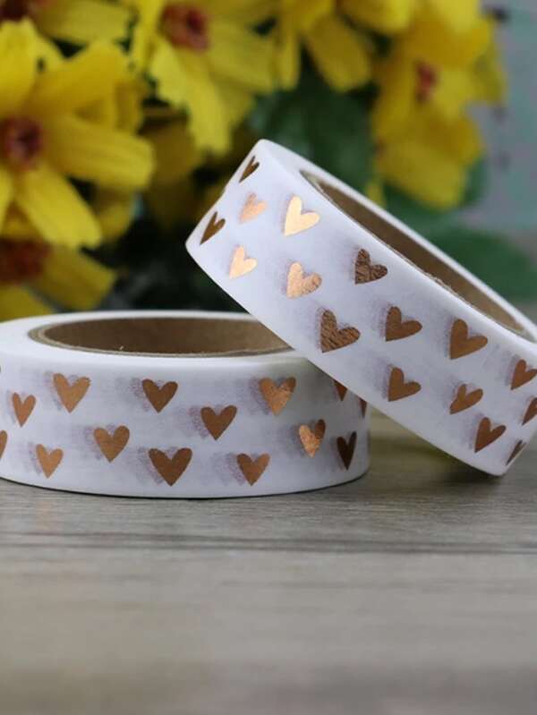 1roll Heart Pattern Washi Tape Back To School