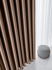 Solid Color Single Panel Curtain, Plain Brown Polyester Blackout Curtain For Home, All Season - Coffee Brown - View 7