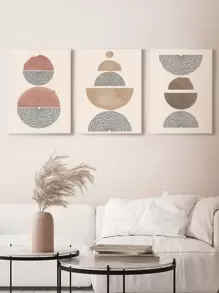 3pcs Chemical Fiber Unframed Painting, Modern Abstract Pattern Unframed Painting For Home - Multicolor - View 1