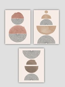 3pcs Chemical Fiber Unframed Painting, Modern Abstract Pattern Unframed Painting For Home - Multicolor - View 4