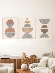 3pcs Chemical Fiber Unframed Painting, Modern Abstract Pattern Unframed Painting For Home - Multicolor - View 6