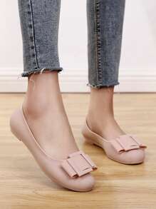 新款时尚搭扣一脚蹬平底鞋，建议购买小一码 - 粉色 - 查看 1