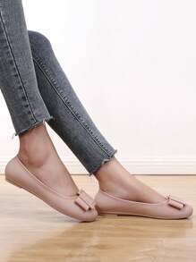 新款时尚搭扣一脚蹬平底鞋，建议购买小一码 - 粉色 - 查看 3