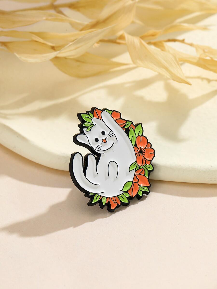 卡通貓設計胸針 - 彩色 - 查看 1