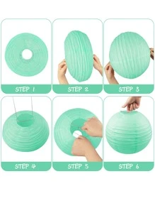 1入組10英寸/25厘米紙燈籠用於婚禮派對綠色吊燈球 - 薄荷綠 - 查看 4