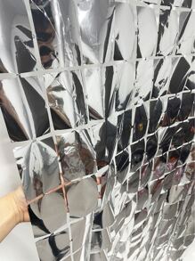 1 Tấm Vải Nền Hình Vuông Màu Bạc Cho Tiệc, Thú Cưng Hiện Đại Chụp Ảnh Màn Nền Cho Ngày Lễ - Bạc - Xem 2