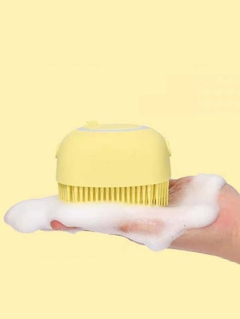 1入組矽膠寵物洗澡刷