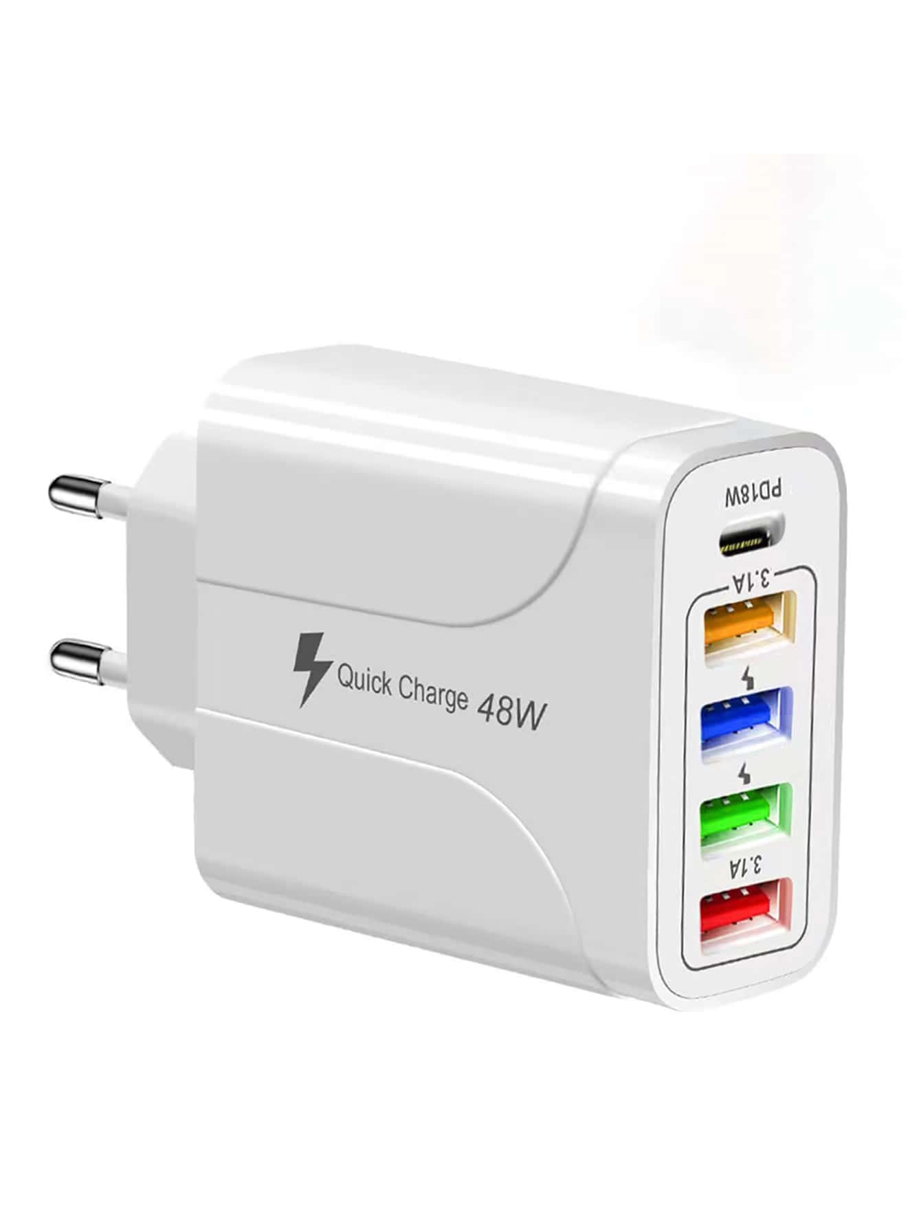 1USBC和2USBA端口快速充電器 - 白色 - 查看 1