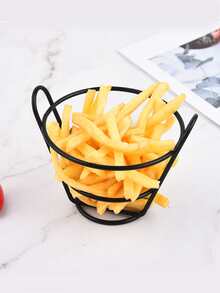 1入組不銹鋼托盤家用極簡黑色薯條托盤