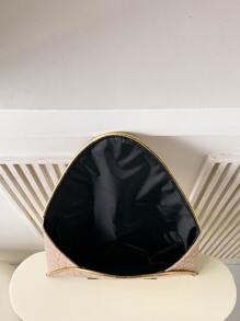 ly hợp Tương phản ràng buộc In cá sấu Đúng mốt - Màu be - Xem 8