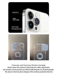 Slide Camera Cover Phone Case With Ring Holder Compatible With IPhone 11,IPhone 13,IPhone 14 Pro Max - White - View 4