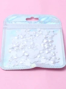 1 gói trang trí móng tay nghệ thuật bằng ngọc trai giả hình trái tim DIY Phụ kiện trang trí móng tay Đá quý trang trí móng tay - trắng - Xem 2