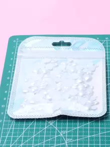 1 gói trang trí móng tay nghệ thuật bằng ngọc trai giả hình trái tim DIY Phụ kiện trang trí móng tay Đá quý trang trí móng tay - trắng - Xem 5