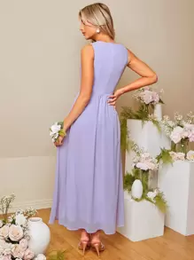 SHEIN Belle Cut Out Front Bridesmaid Dress - Lilac Purple - View 2