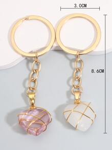 2 pièces Porte-clés avec cristaux en forme de cœur colorés, décorations de sac style fille mignonne, accessoires de voiture pour la Saint-Valentin, breloques de sac, cadeaux mignons gothiques Y2K pour mère, père, remise de diplôme et enseignant - Multicolore - Voir 3