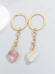 2 pièces Porte-clés avec cristaux en forme de cœur colorés, décorations de sac style fille mignonne, accessoires de voiture pour la Saint-Valentin, breloques de sac, cadeaux mignons gothiques Y2K pour mère, père, remise de diplôme et enseignant - Multicolore - Voir 4