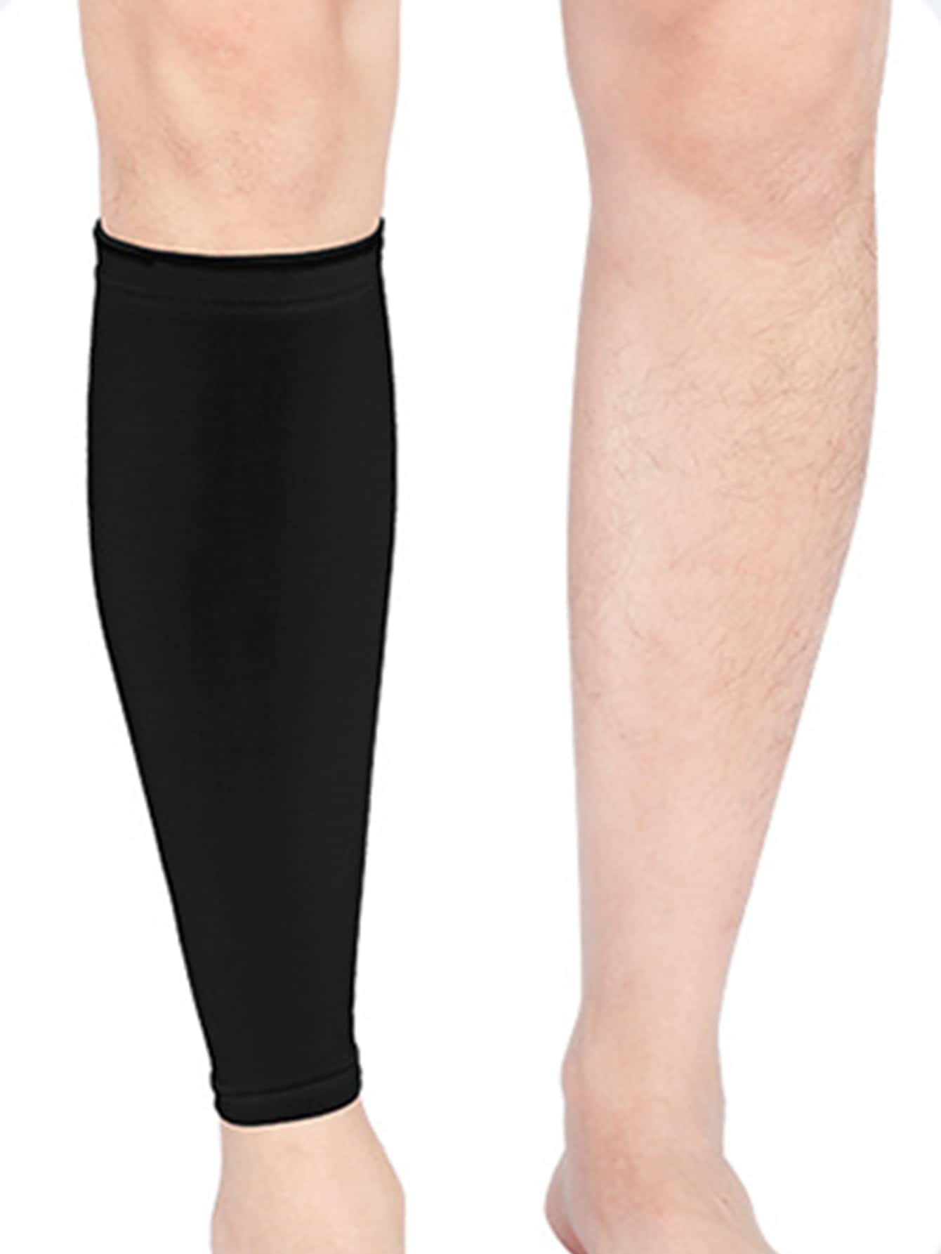 1pc Outdoor Sports Calf Sleeve - Black - View 1