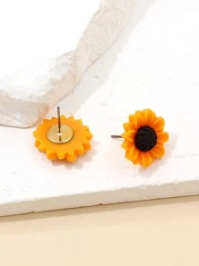 向日葵耳釘 - 彩色 - 查看 2