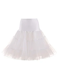 2 层水晶纱复古薄纱衬裙无线衬裙芭蕾舞裙网眼裙万圣节秋季女士服装