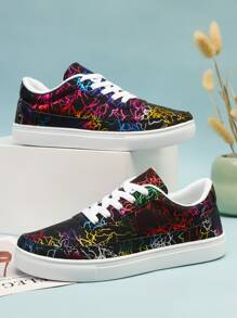 女士防滑前綁帶閃電圖案休閒運動戶外板鞋 - 彩色 - 查看 5