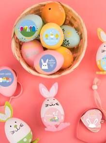 1 pièce Autocollant d'étiquette cadeau en PVC cadeau dessin animé mignon à motif de lapin pour Pâques - Multicolore - Voir 5