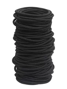 40 Cái/bộ Dây Buộc Tóc Màu Đen Cơ Bản, Dây Buộc Tóc Đuôi Ngựa Co Giãn Thông Thường - màu đen - Xem 1