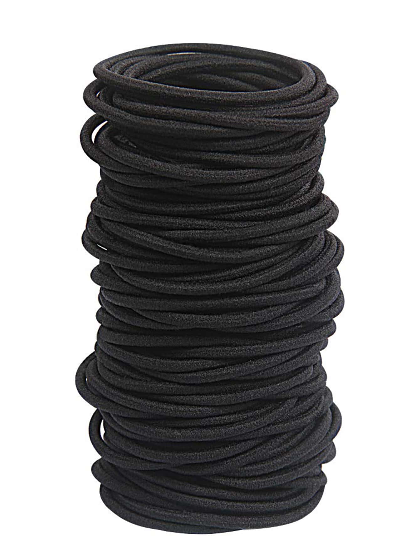 40 Cái/bộ Dây Buộc Tóc Màu Đen Cơ Bản, Dây Buộc Tóc Đuôi Ngựa Co Giãn Thông Thường - màu đen - Xem 1