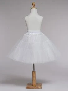Boneless Edged Petticoat, Retro Underskirt, Steelless Built-In Slip - White - View 2