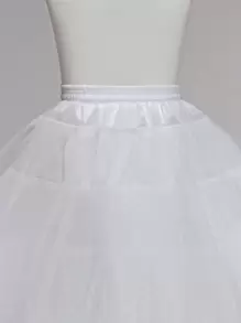 Boneless Edged Petticoat, Retro Underskirt, Steelless Built-In Slip - White - View 3