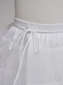 Boneless Edged Petticoat, Retro Underskirt, Steelless Built-In Slip - White - View 4