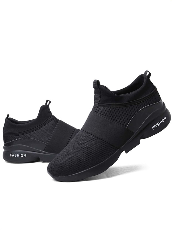 Men Running Shoes, Fabric Slip-On Sneakers