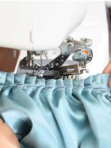 1pc Alloy Sewing Machine Ruffler Presser Foot, Silver Sewing Machine Presser Foot Retainer For Sewing - Multicolor - View 1