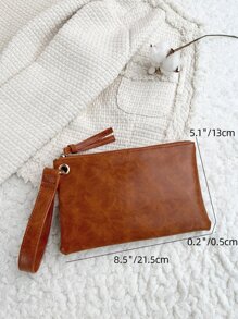 Eyelet Detail Square Bag With Wristlet Hight Quality Leather