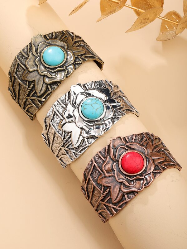 Turquoise Decor Cuff Bangle