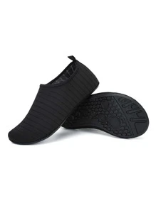 女士一腳蹬水襪運動戶外黑色織物涉水鞋