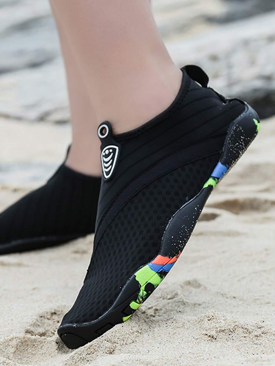 女士一腳蹬補丁細節運動戶外彈力纖維涉水鞋