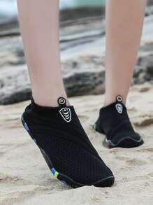 女士一腳蹬補丁細節運動戶外彈力纖維涉水鞋